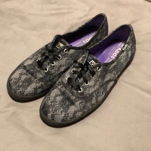 Keds black lace sneakers